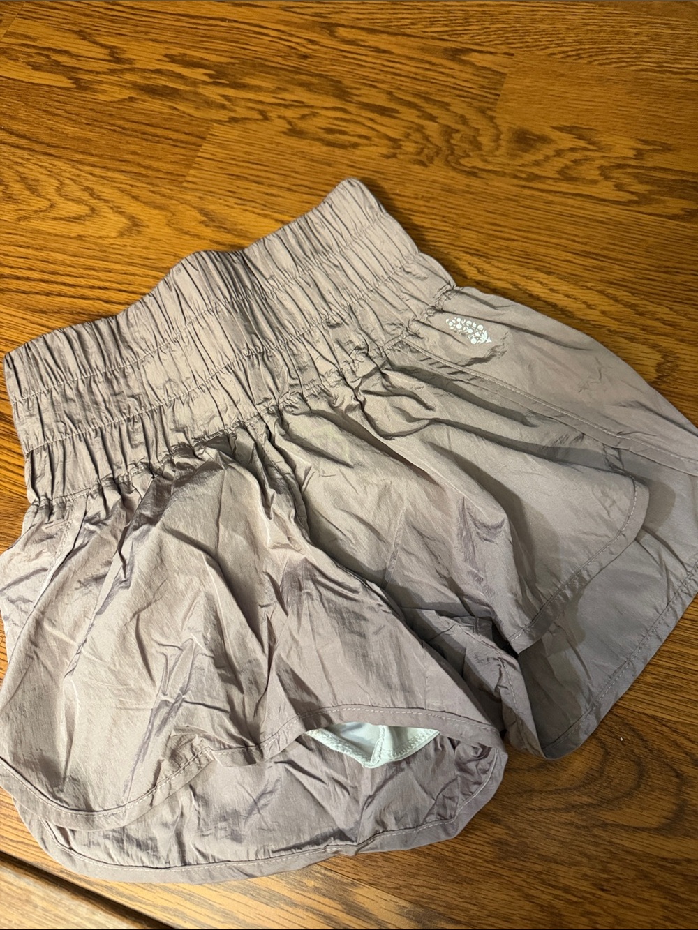 FP movement free people High-Waist Elastic Waist mauve Taupe Shorts